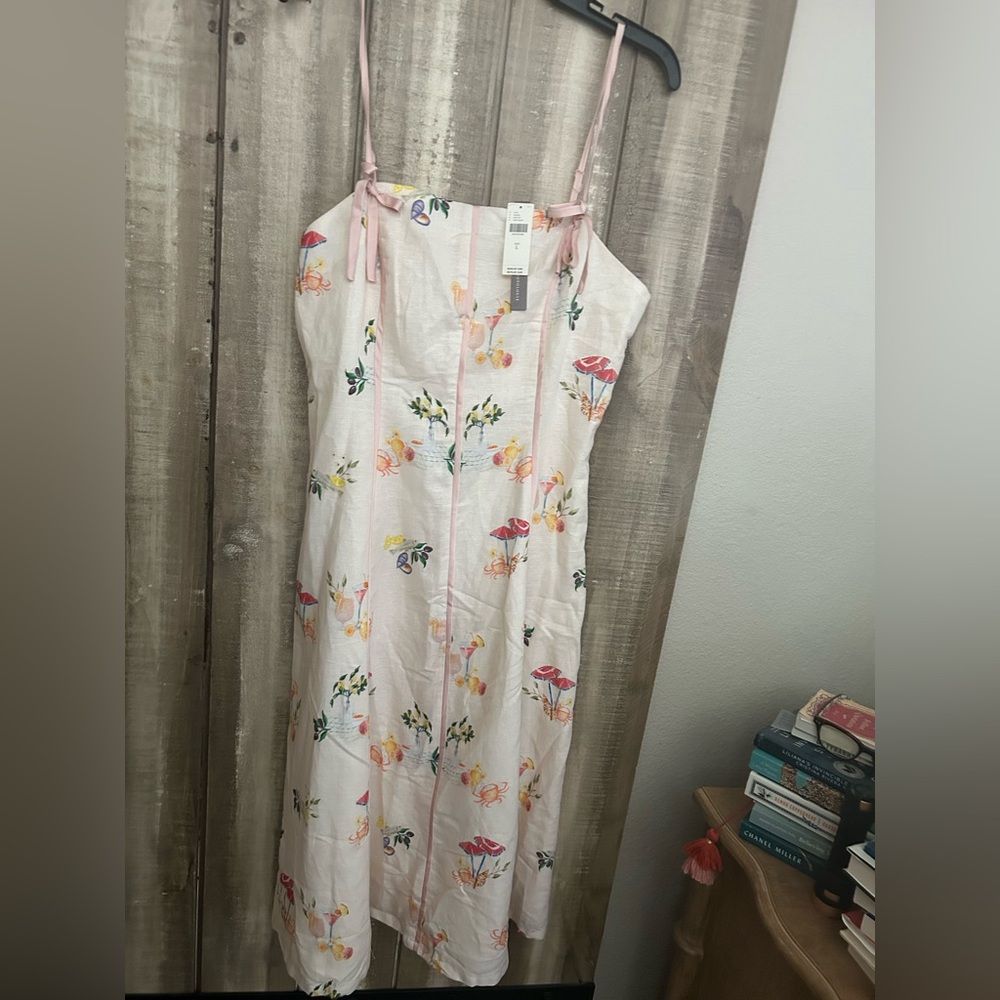 NWT Corey Lynn Calter Sleeveless Seamed
Linen Midi Dress,  L - Picture 6 of 12